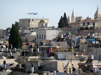 The Old City of Jerusalem – to the right is the tower of the Franciscan monastery (photo: DW)