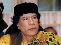 Libyan president Moammar Gadhafi during the opening of a two-day special summit of the fledgling African Union in 2003 (photo: AP)