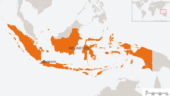 Karte Indonesiens; Foto: DW