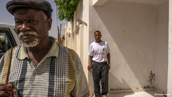 Messaoud Boubacar (left) of the anti-slavery NGO SOS Esclaves and Matallah, a former slave (photo: Robert Asher)