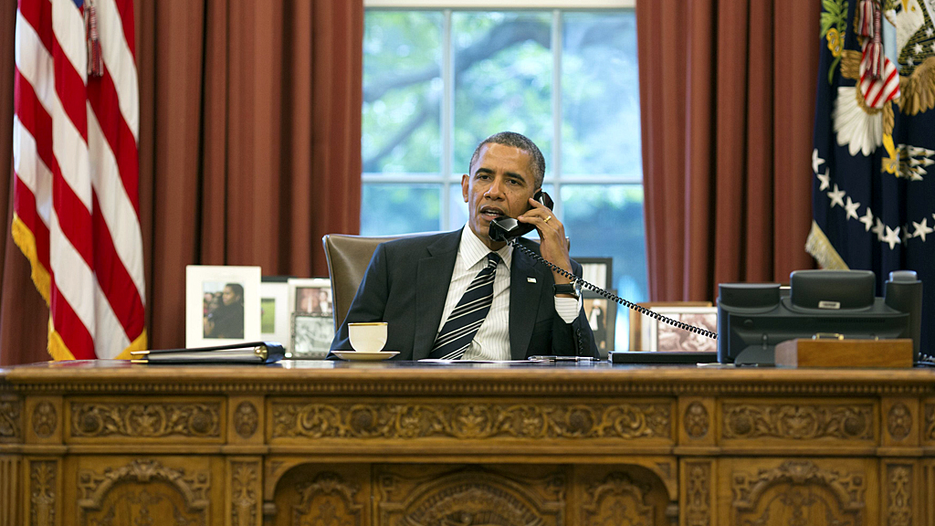 Telefonat Obamas mit Rohani; Foto: rtr