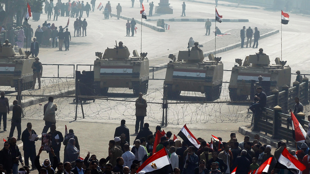 Demonstration von Anhängern der politischen Führung in Kairo am 3. Revolutionsfeiertag; Foto: Reuters