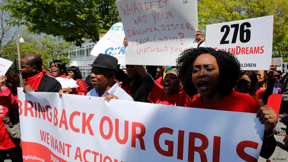 People in Washington protesting at the kidnapping of over 200 Nigerian schoolgirls by Boko Haram (photo: Reuters)
