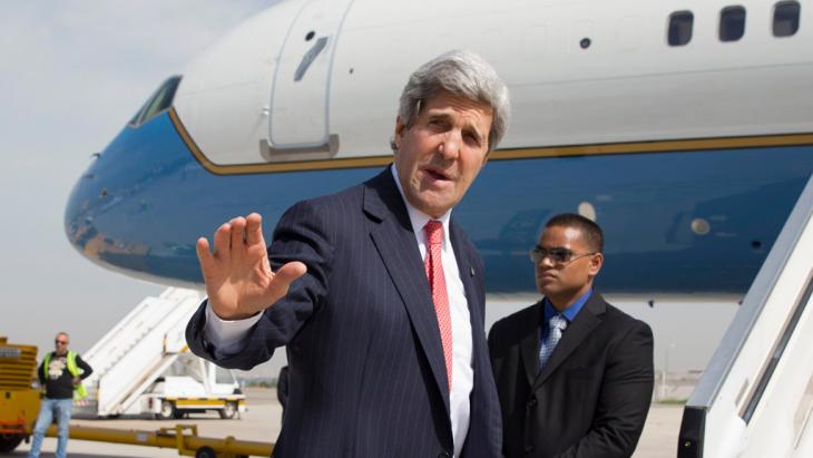 US Secretary of State John Kerry after negotiations in Tel Aviv (photo: Reuters)