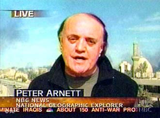 Peter Arnett on NBC USA (AP)