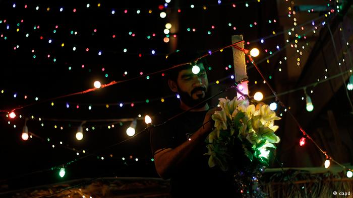 Strings of lights illuminating a private house in Bahrain during Ramadan. Photo: dapd