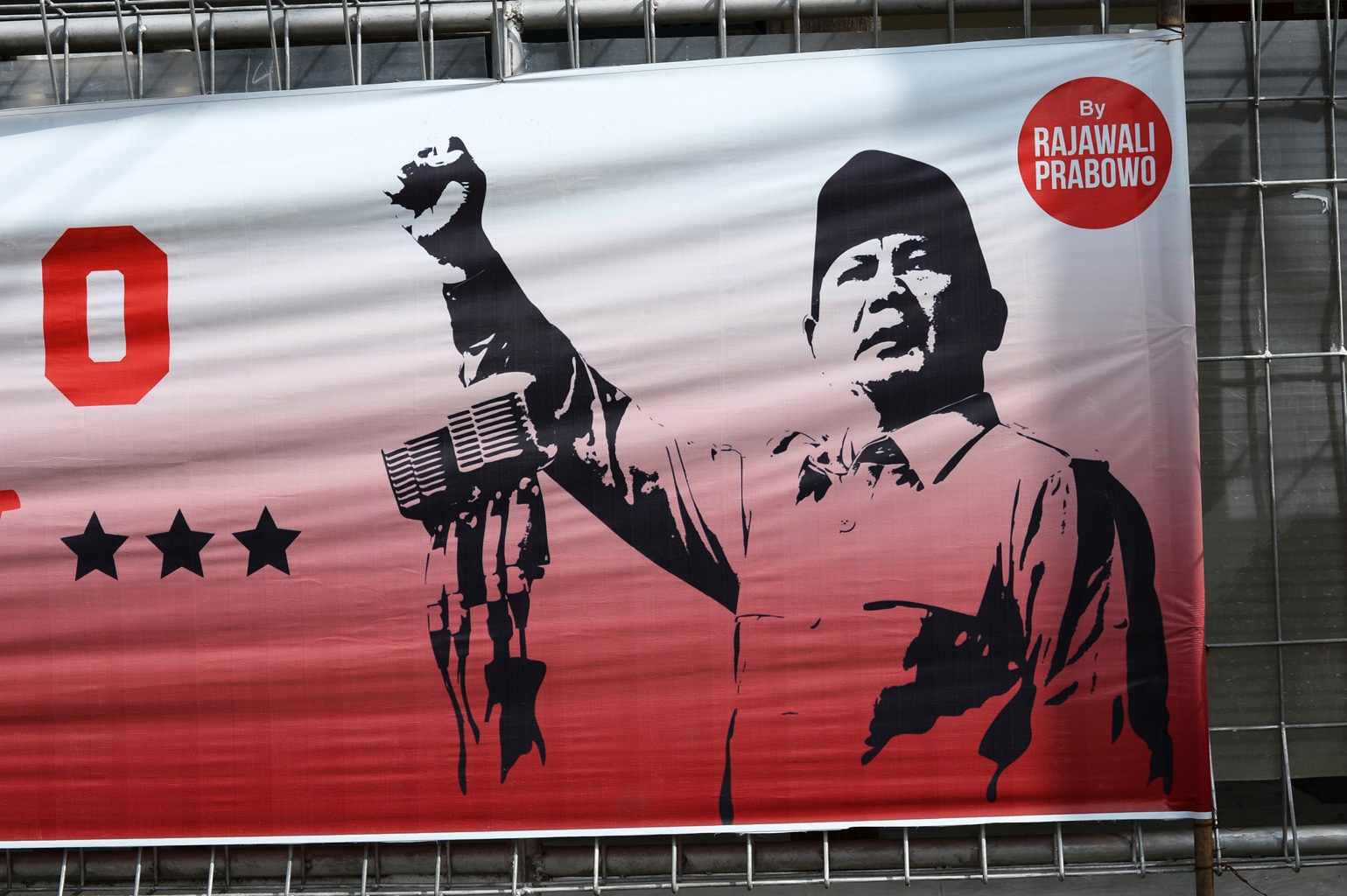 Wahlplakat des Präsidentschaftskandidaten Prabowo Subianto; Foto: Eleonora Schramm