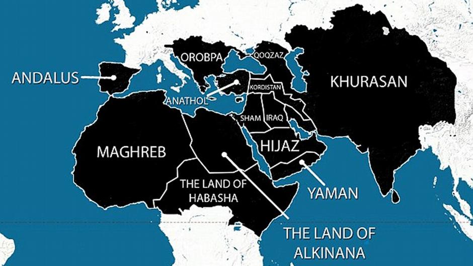 Landkarte nach den Vorstellungen der ISIS; Foto: DW