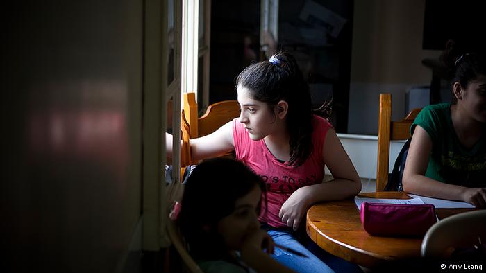 Child in a creative writing class, Karam Zeitoun School, Beirut (photo: Amy Leang)