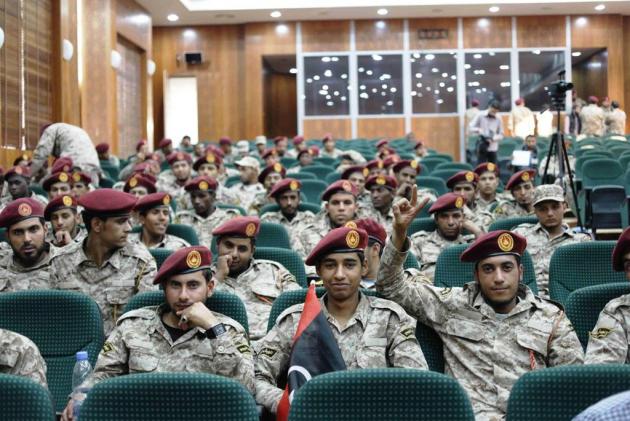 Members of the Sawaiq militia at an induction ceremony for the Libyan army (photo: Valerie Stocker)