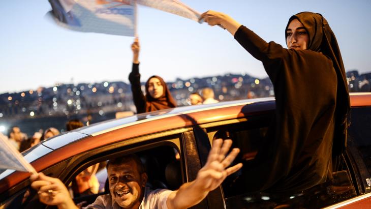 Erdogan supporters celebrating in Istanbul after the announcement of his election victory (photo: AFP/Getty Images)