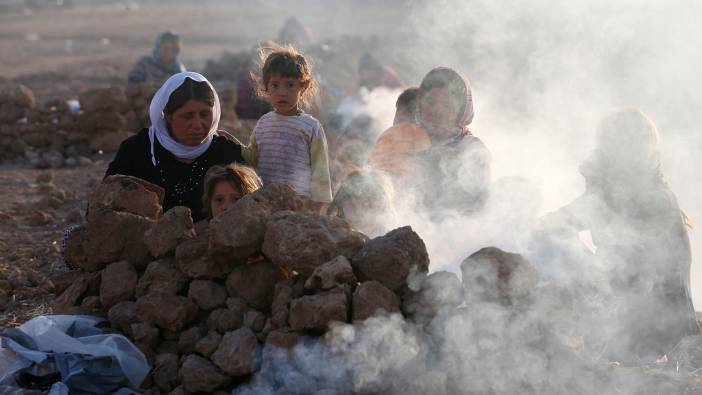 Jesidische Flüchtlinge im Sindschar-Gebirge; Foto: Reuters