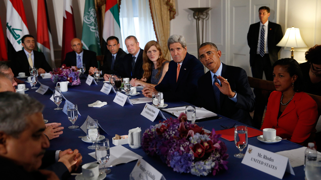 Barack Obama, John Kerry, Samantha Power und Susan Rice (rechts) mit Vertretern auf dem Irak; Foto: Reuters/Brandon Lamarque