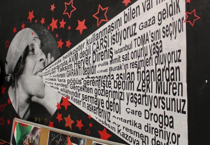 A poster in the Kazova shop and cultural centre, Istanbul (photo: Ekrem Guzeldere)