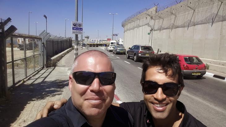 Gonen Ben Itzhak (left) and Mosab Hassan Yousef in Ramallah, West Bank (photo: private)