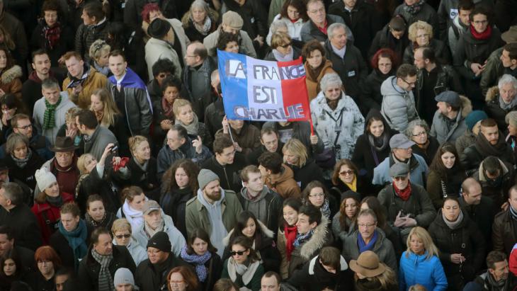Rally for the victims of the attacks on "Charlie Hebdo" on 11 January 2015 (photo: dpa/picture-alliance)
