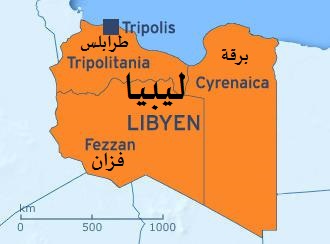 الإمارات الليبية طرابلس وفزان وبرقة. Quelle: DW / qantara.de