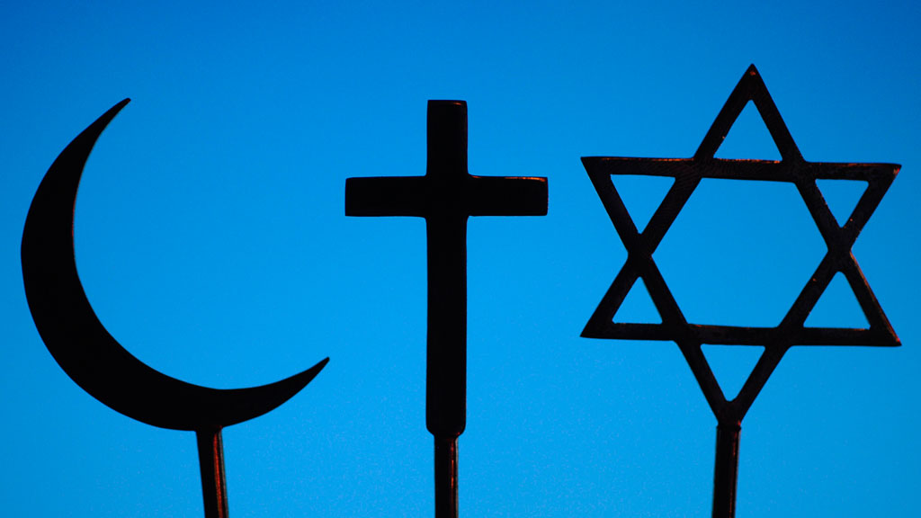 Symbolbild Christentum Judentum Islam; Foto: picture alliance /Godong/Robert Harding