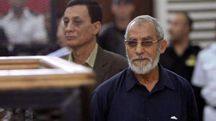 Mohammed Badie, head of the Muslim Brotherhood in Egypt, in a Cairo court (photo: Reuters)