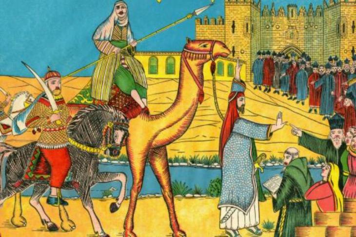 Umar, the second caliph of the Rashidun Caliphate, arriving in Jerusalem in 638 AD (source: picture-alliance/maxpp/picture-alliance/(c) Selva/Leemag)