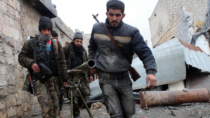 FSA fighters in Aleppo (photo: Salah Al-Ashkar/FP/Getty Images)