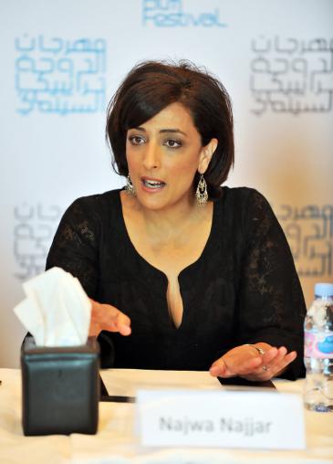 The Palestinian-Jordanian director Najwa Nijjar at the Doha Tribeca Film Festival in 2009 (photo: Doha Tribeca Film Festival)