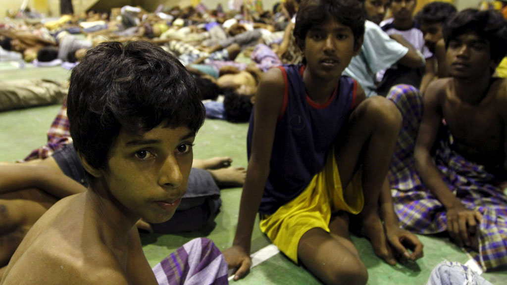 Migrants believed to be Rohingya in a shelter, Lhoksukon, Indonesia, 11 May 2015 (photo: Reuters/R. Bintang)