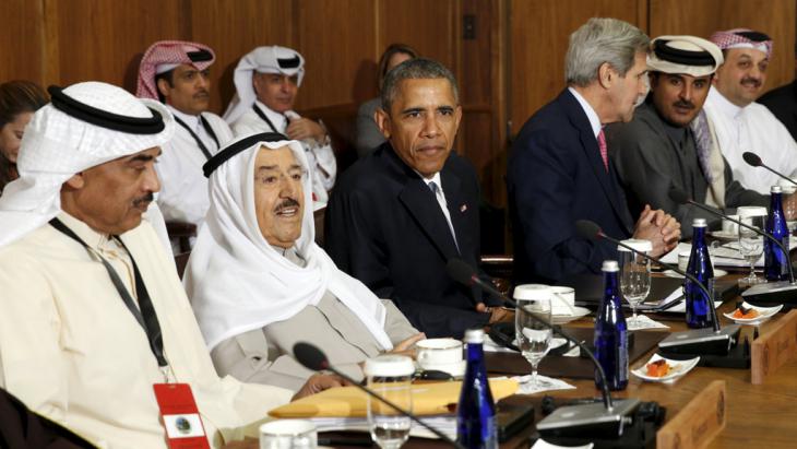 Representatives of the Gulf Cooperation Council and US President Barack Obama in Camp David (photo: Reuters/K. Lamarque)