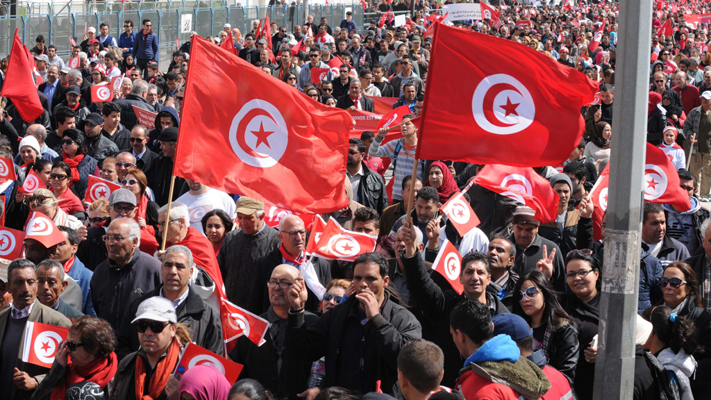 Marsch gegen den Terror in Tunis. Foto: picture-alliance/dpa