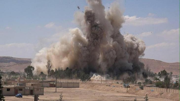 Tadmur prison is blown up by Islamic State (source: Wilayat Media Group/Twitter)