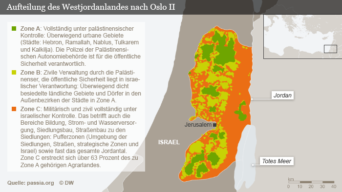 Infografik Westjordanland; Quelle: DW