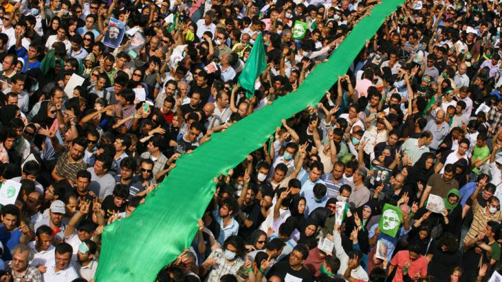 Demonstration by supporters of the "Green Movement" in Tehran, 15 June 2009 (photo: Getty Images)
