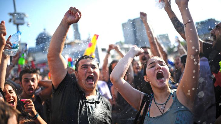 Young people during a Gezi Park protest in the summer of 2013 (photo: Bulent Kilic/AFP/Getty Images)