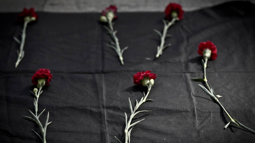 Carnations laid in memory of the Ankara victims (photo: picture-allinace/dpa/O.Orsal)
