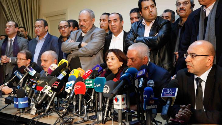 Press conference given by the Tunisian National Dialogue Quartet (photo: picture-alliance/dpa/C.B. Ibrahim) 