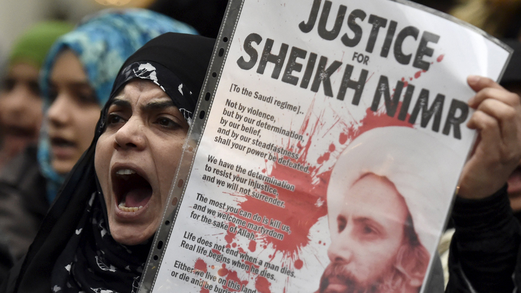 Proteste gegen die Hinrichtung von Nimr al-Nimr in Saudi-Arabien; Foto: Reuters/T. Melville