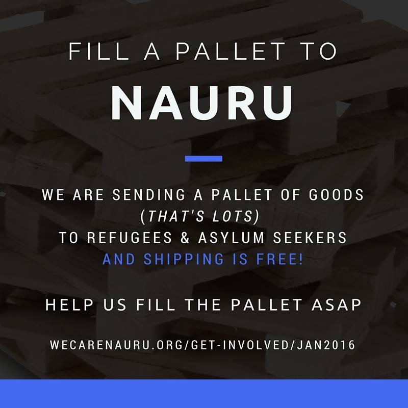 Fill a pallet to Nauru campaign (source: http://wecarenauru.org)