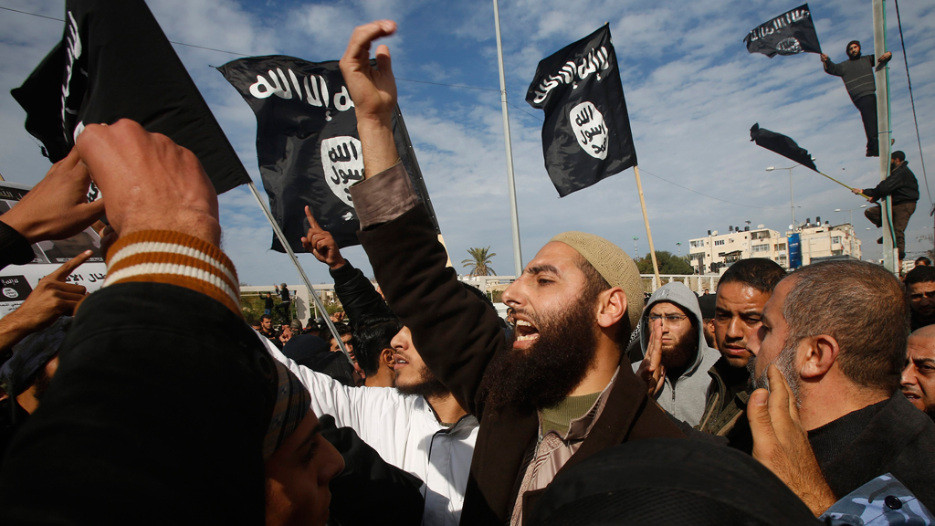 Anhänger der Dschihadistenmiliz "Islamischer Staat"; Foto: Reuters/Suhaib Salem