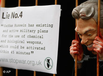 Proteste gegen Tony Blairs Irak-Lügen in London; Foto: AP