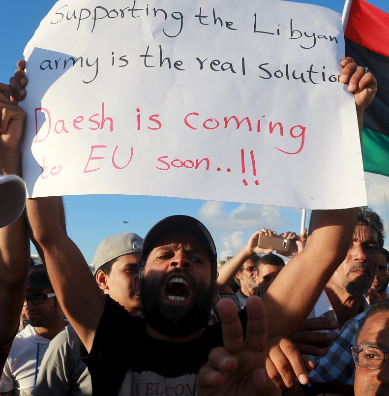 Anti-IS Demo in Libyen; Foto: Reuters