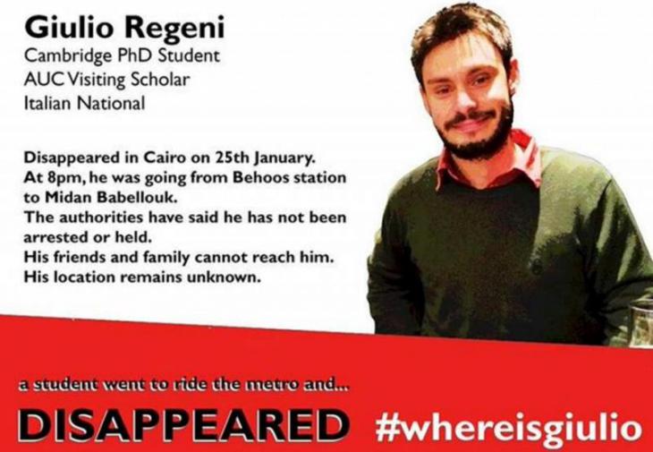 International appeal following the disappearance of Giulio Regeni