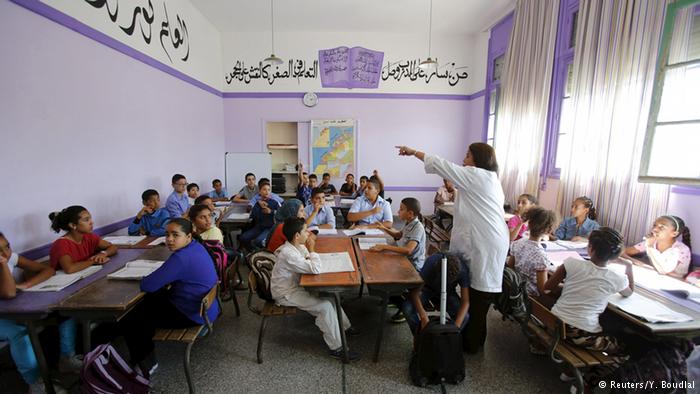 Children attend Oudaya Primary in Rabat, capital of Morocco