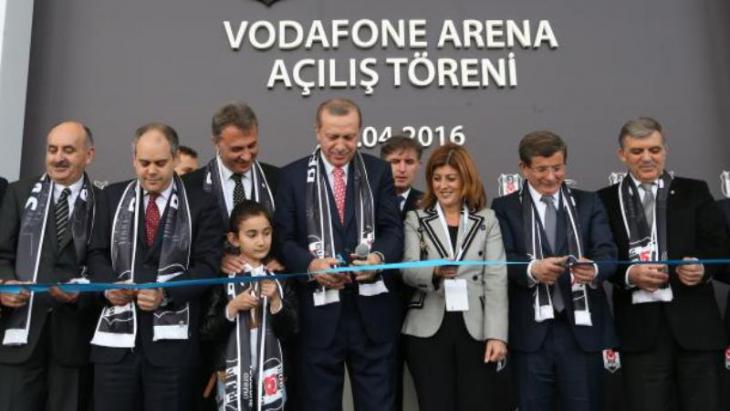 President Recep Tayyip Erdogan at the inauguration of the new Besiktas stadium in April 2016 (photo: Reuters)