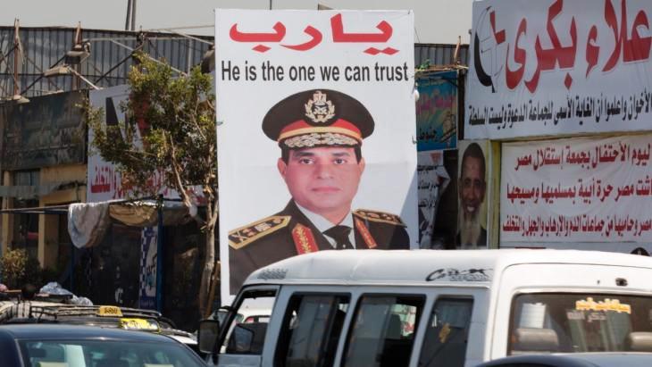 Werbetafel für Abdelfattah al-Sisi in Kairo; Foto: Foto: Michael Kappeler/dpa 