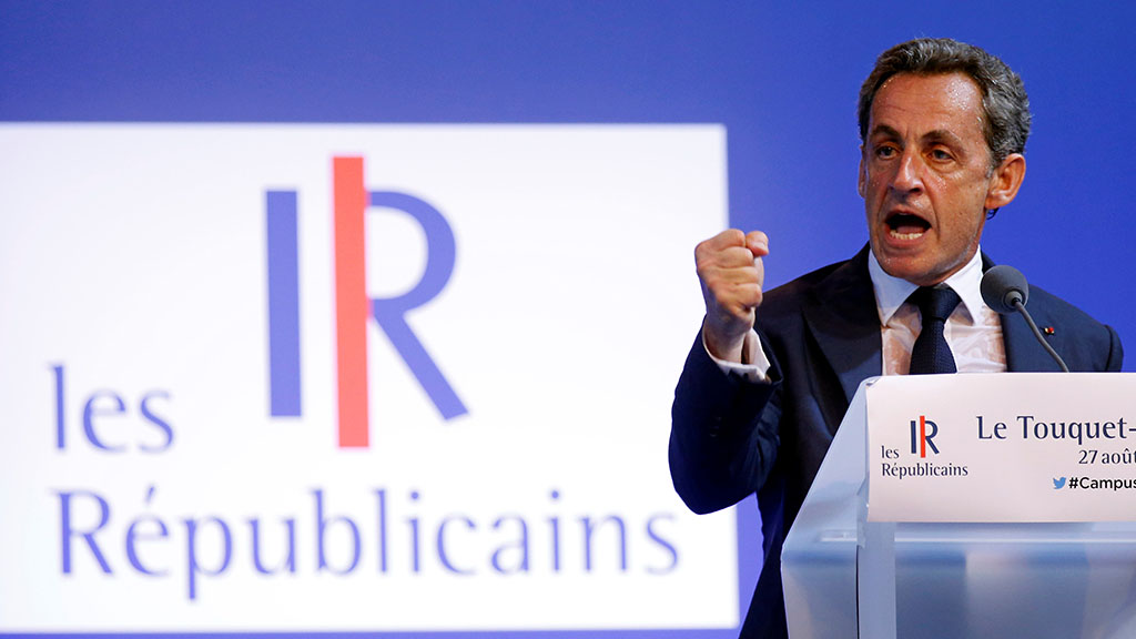 Nicolas Sarkozy während einer Rede in Le Touquet; Foto: Reuters/P. Rossignol