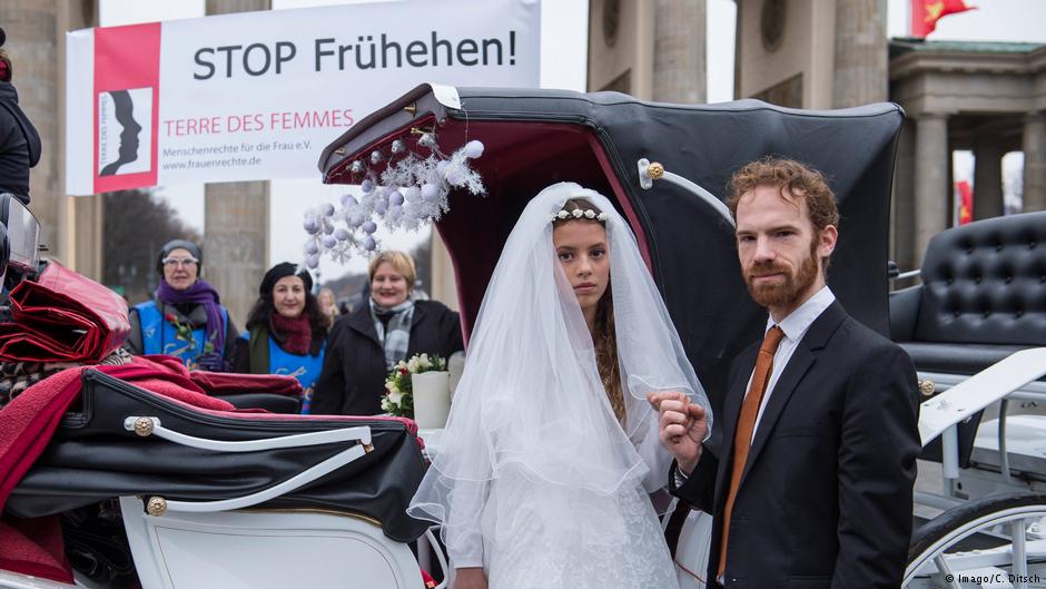 صورة من حركة احتجاجية ضد زواج الأطفال نظمت عام 2015 في برلين...