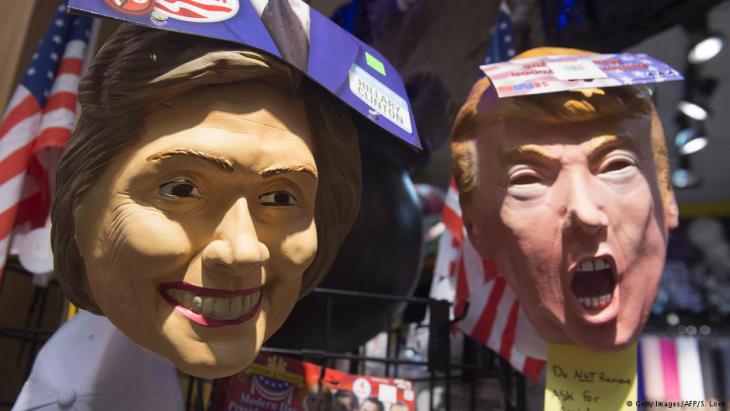 Hillary Clinton and Donald Trump puppets during the US presidential election (photo: Getty Images/AFP)