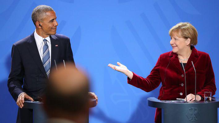 US president Barack Obama visits Angela Merkel in Berlin in November 2016 (photo: dpa/picture-alliance)