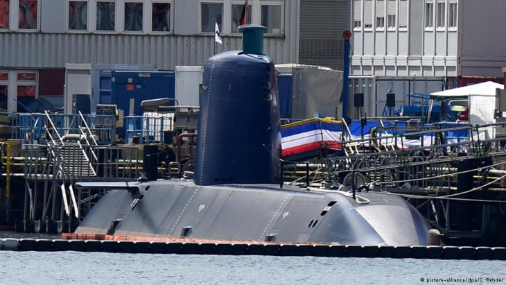 A military submarine hot off the production line, destined for export to Israel, at Thyssen Krupp Marine Systems dock in Kiel, Germany (photo: dpa)