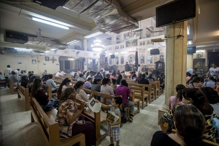 Coptic Christians attending a service in a former factory (photo: Flemming Weiss-Andersen)